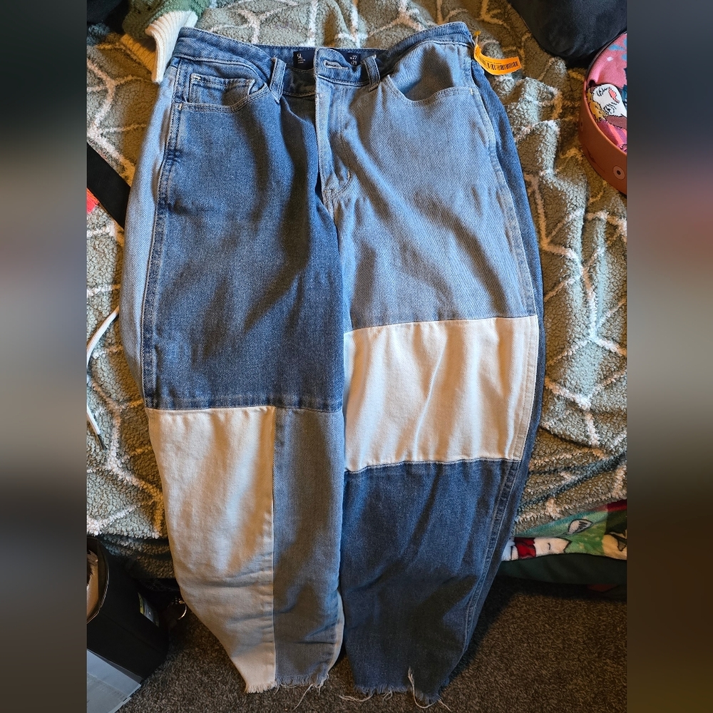 Hollister Women's Denim Patchwork Mom Jeans